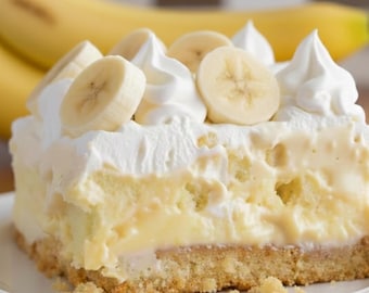Banana Pudding Cake Recipe Printable, Easy No-Fail Dessert, Classic Banana Dessert, Easy Dessert, Instant Download