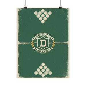 Póster vintage de pong del Dartmouth College / Póster vertical para pared