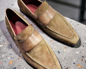 Chaussures homme marron faites main, chaussures habillées, mocassins de bureau, chaussures habillées à glands