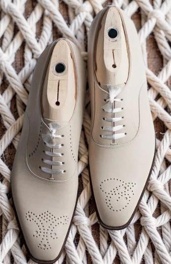 Mens Cream Color Dress Shoes