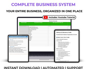 Excel Template for Small Business | Company Information Tracker Startup Organizer Spreadsheet