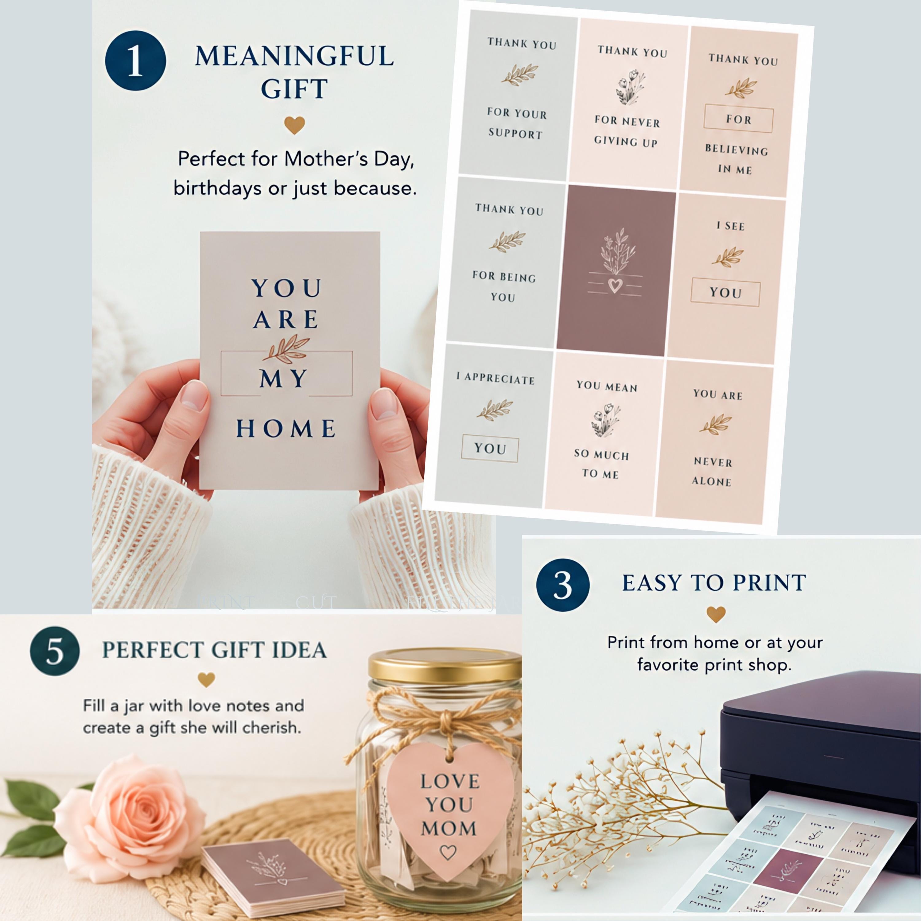 EN: 50 Love Notes for Mom Printable – Mother’s Day Gift – DIY Jar Gift ...