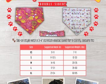Double-Sided Scrunchie Dog Bandana | Chiefs Dog Bandana | KC Pet Accessory