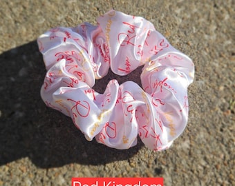 Chiefs Scrunchie | Kansas City Hair Accessory | Red & Gold Satin Scrunchie | Game Day Hair Tie | KC Chiefs Gift for Her
