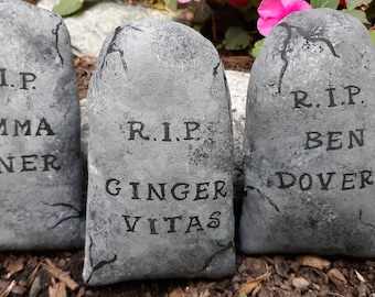 Primitive Halloween Tombstone Trio (3)  Bowl filler/ Tucks / Ornie