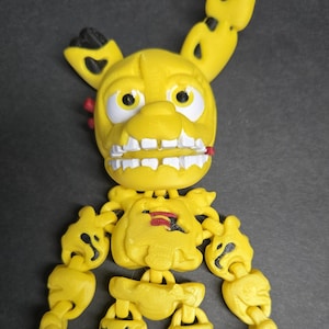 Spring Trap Bonnie 3D Printed Figure | Yellow Rabbit FNAF Animatronic | Five Nights at Freddy’s