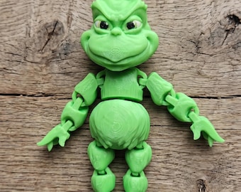 The Grinch 3D Printed full color Flexy Figure | Collectible Holiday Decor
