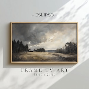 Moody Landscape Oil Painting Frame TV Art | Rustic Forest Barn (Digital Download) F_62