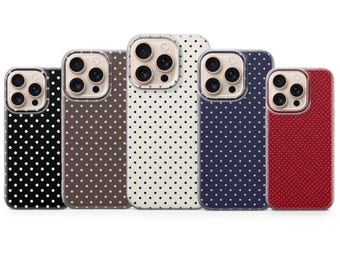Polka Dot Phone Case Cute Trendy Cover for iPhone 17 Pro Max, 16e, 15, 14, 13 & Samsung S26 Ultra, S25 FE, A57, A56, Pixel 10, 9A