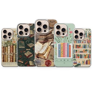 Bokälskare Telefonskal Bookish Bookstack-fodral för iPhone 17 Pro Max, 16e, 15, 14, 13 och Samsung S26 Ultra, S25 FE, A57, A56, Pixel 10, 9A