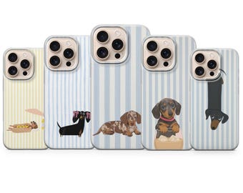 Dachshund Phone Case Wiener Sausage Dog Cover for iPhone 17 Pro Max, 16e, 15, 14, 13 & Samsung S26 Ultra, S25 FE, A57, A56, Pixel 10, 9A