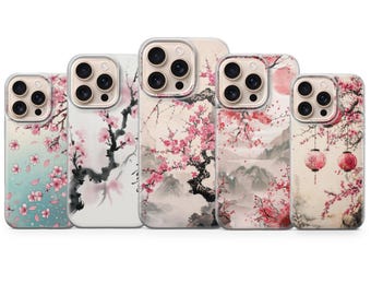 Sakura Phone Case Pink Tree Cherry Blossom Cover for iPhone 17 Pro Max, 16e, 15, 14, 13 & Samsung S26 Ultra, S25 FE, A57, A56, Pixel 10, 9A