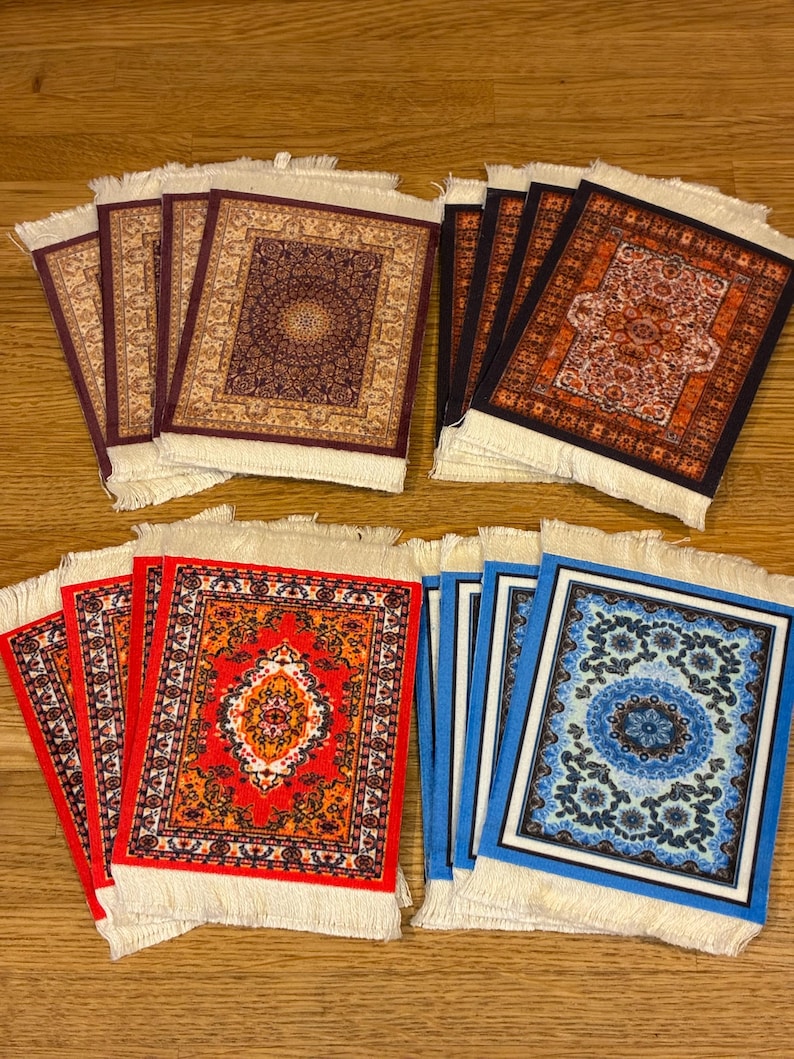 Rug Carpet Coaster Sets: Persian Style in Your Office - Etsy