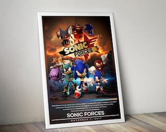 Sonic Forces Poster | Sonic Prints | Gaming Posters | 4 Colors | Video Game Posters | Wall Decor Posters | Large Poster Prints | Wall Arts