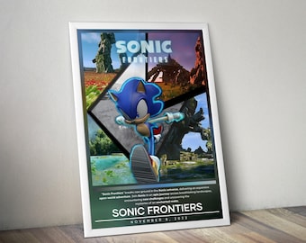 Sonic Frontiers Poster | Sonic Prints | Gaming Posters | 4 Colors | Video Game Poster | Wall Decor Posters | Large Poster Prints | Wall Arts