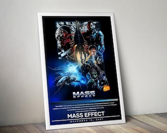 Mass Effect Poster | Mass Effect Prints | Gaming Posters | 4 Colors | Video Game Posters | Wall Decor Poster | Large Poster Print | Wall Art
