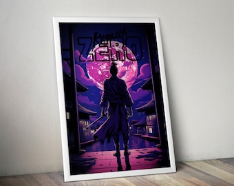 Zero | Plakat Katana Zero | Wydruki Katana Zero | Plakaty do gier | Plakaty do gier wideo | Plakaty do dekoracji ściennych | Duży plakat | Prezenty dla graczy