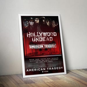 Hollywood Undead Print | American Tradegy Poster | Album Poster Prints | 4 Colors | Wall Decor Posters | Rock Album Covers