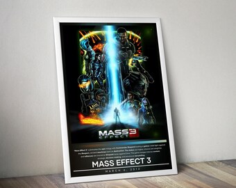 Mass Effect 3 Poster | Mass Effect Prints | Gaming Posters | 4 Colors | Video Game Posters | Wall Decor Posters | Large Poster Prints