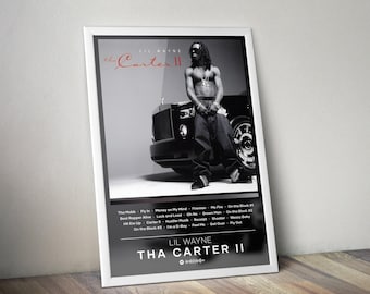 Impresión de póster de Lil Wayne / Póster de Tha Carter 2 / Impresión de póster de álbum / 4 colores / Póster de decoración de pared / Portada de álbum / Póster de rap / Regalo musical