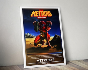 Poster di Metroid II: Return of Samus / Stampe di Metroid / Poster di gioco / 4 colori / Poster di videogiochi / Poster da parete / Stampe di poster di grandi dimensioni