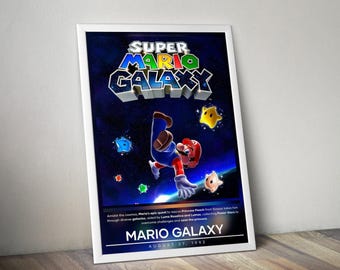 Super Mario Galaxy Poster | Super Mario Prints | Gaming Posters | 4 Colors | Video Game Posters | Wall Decor Posters | Large Poster Prints