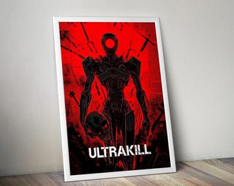 Ultrakill / Póster de Ultrakill / Ilustración de Ultrakill / Póster de videojuegos / Color HD / Póster de pared / Póster impreso / Póster de videojuegos