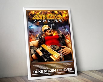 Duke Nukem Forever Poster | Duke Nukem Print | Gaming Poster Print | 4 Colors | Video Game Poster | Wall Decor Poster | Large Poster Print