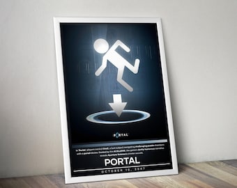 Portal Poster | Portal Print | Gaming Poster Prints | 4 Colors | Video Game Posters | Wall Decor Posters | Large Poster Print | Gamer Gifts