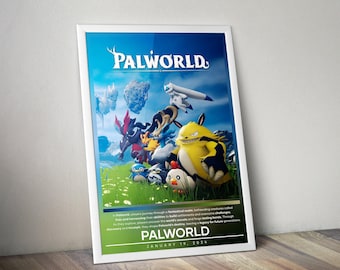 Palworld Poster |  Palworld Prints | Gaming Posters | 4 Colors | Premium Quality | Video Game Posters | Wall Decor Posters | Gaming Gifts