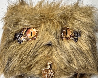 Handmade Journal, Lil Monster, 6-ring binder, A6 paper OOAK notebook