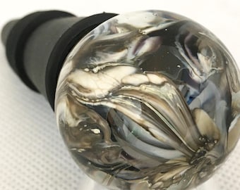 Tapón de botella de vidrio soplado con base de silicona y vidrio blando italiano, Yellowstone