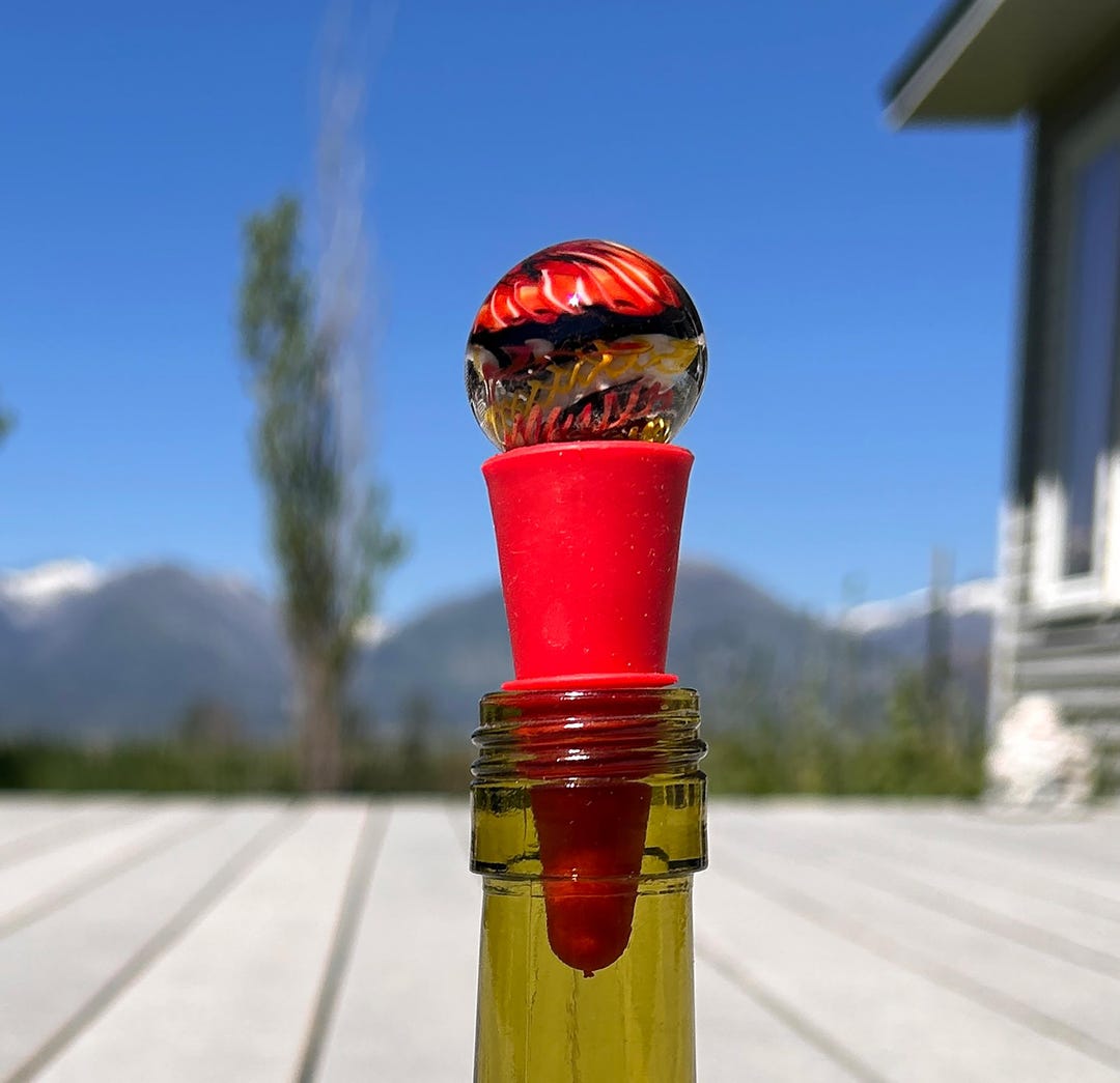 Blown Glass Mable Top Bottle Stopper Made Using Italian Soft Glass ...