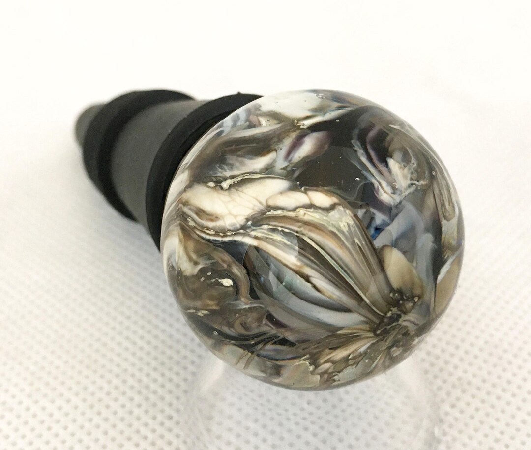 Blown Glass Mable Top Bottle Stopper Made Using Italian Soft Glass ...