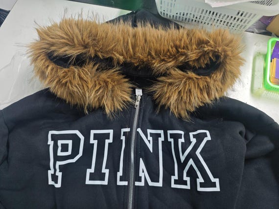 Y2K Gothic Fur Hood Zip Hoodie for Women | Vintage Retro