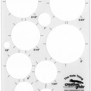Creative Grids - The Hole Thing Template Plastic Quilt Ruler - Cgrtpht