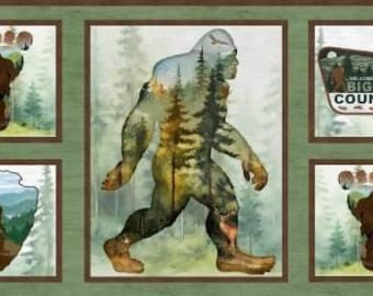 Bigfoot Country Fabric Panel – Wilderness Quilt Crafting (43" x 43")