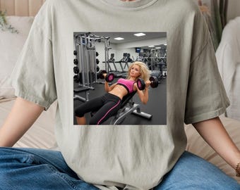Comfort Colors Funny Gym Shirt, Funny Weightlifting Shirt, Cursed Meme Shirt, Gym Lovers Gift, Gift For Her, Gym Doll Funny Meme Shirt