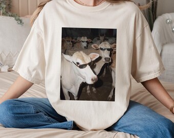 Funny Cows Graphic Tee, Comfort Colors 100% Cotton Unisex Shirt