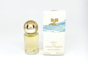 EAU de COURREGES perfume miniature, eau de toilette 5 ml. 0.17 fl.oz.  - vintage 1977