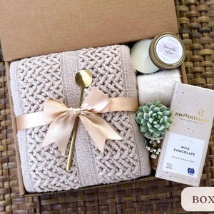 Hug In A Box, Encouragement Gift, Mom Gift Set, Hygee Gift Box, Thinking Of You Box, Cozy Care Package, Self Care Basket, Blanket Gift Box