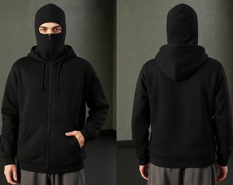 Balaclava Hoodie, Full Zip Mask, Techwear Jacket - Etsy Canada
