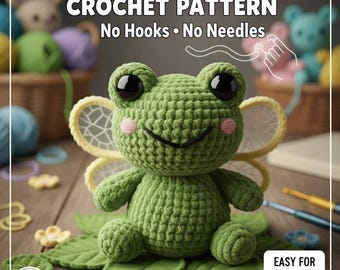 Finger Knit Frog Plush Toy Pattern | Beginner Friendly (PDF)