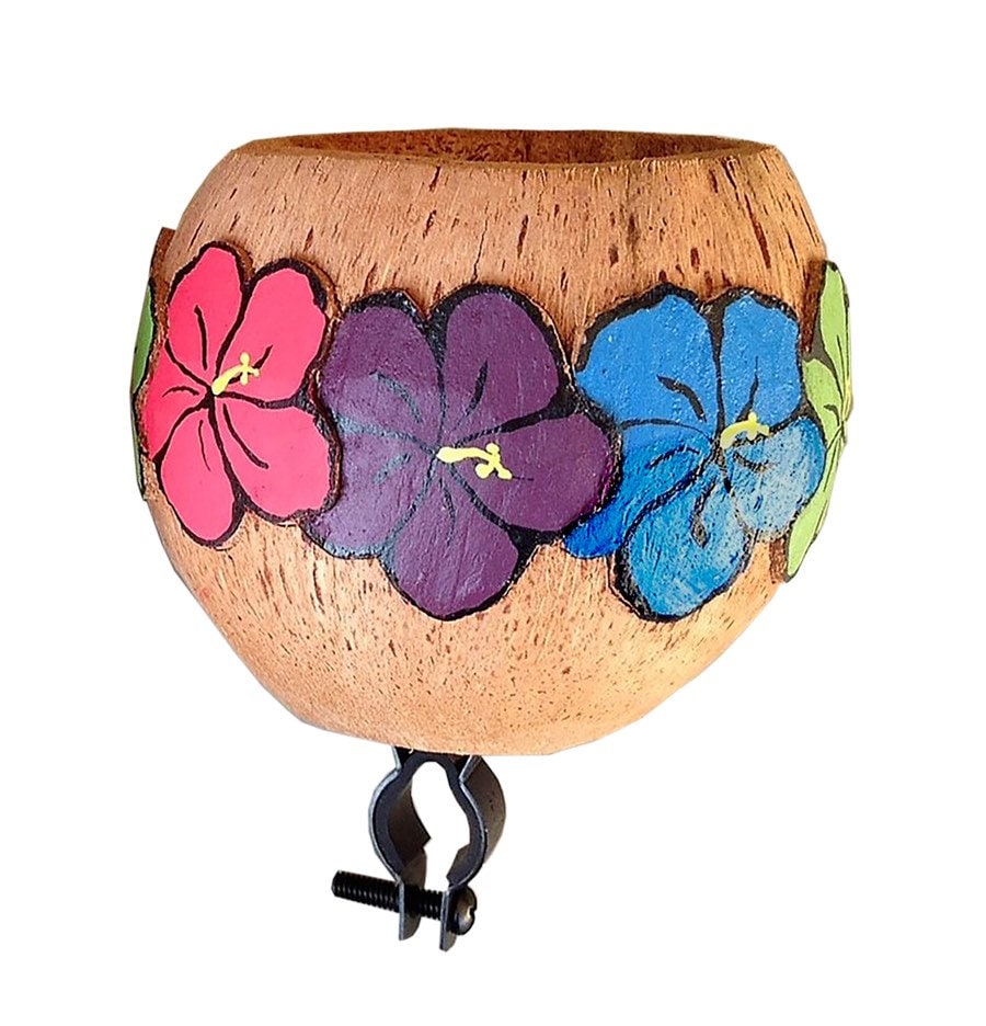Cruiser Candy Natural Tiki Hand Carved Coconut Bicycle Drink Holder water Bottle can Holder bike Cup Holder cell Phone beach Cruiser Bicycle Etsy