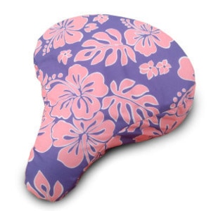 Paradise Punch Hibiscus Hawaiian Flower Cushioned Padded Waterproof Adjustable Fun Bicycle Bike Seat Cover