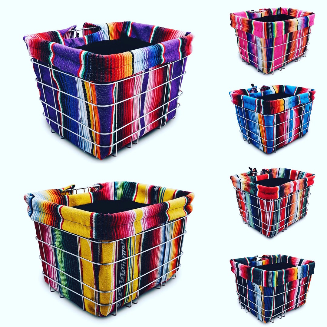 Bicycle Basket Liner, Mexican Serape Blanket Bike Basket Cover