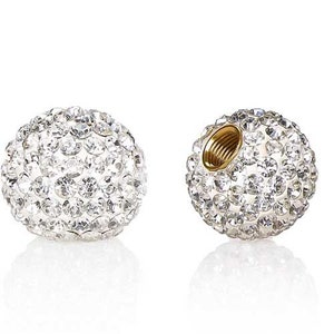 Tampas de haste de válvula de cristal strass brilhantes feitas à mão vidro real cristal universal bicicleta, automóvel, motocicleta, roda de golfe pneu válvula capa 2 pacote