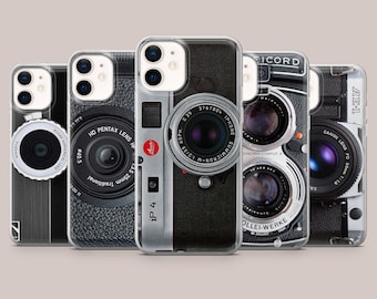 Vintage Camera Phone Case Retro Lens Cover for iPhone 17Pro, 16, 15, 14, 13, 12, Samsung S26, S25, S24, S23Fe, A16, A56, Pixel 10, 9Pro, 8A
