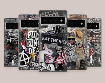 Punk Rock Phone Case Grunge Gift Cover for Google Pixel 10, 10Pro, 9A, 9, 9Pro, 8A, 8, 7A, 6A, Samsung S25, S23, A56, A16, iPhone 17, 13