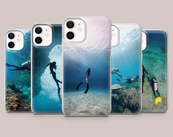 Scuba Diving Phone Case Underwater Diver Cover for iPhone 17Pro, 16, 15, 14, 13, 12, Samsung S26, S25, S24, S23, A16, A56, Pixel 10Pro, 9Pro